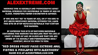 Proxy Paige Experiences Intense Fisting And Visible Prolapse In A Sexy Red Dress With Alexthorn.