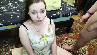 Russian Girl Gives A Sloppy Blowjob And Swallows Semen