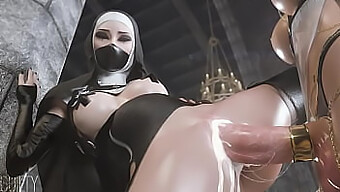 Indulgent Nun'S 3d Animated Erotic Escapades With Big Tits And Cumshot