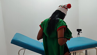 Hot Milf And Indian Beauty In Christmas Themed Hospital Bed Scene.