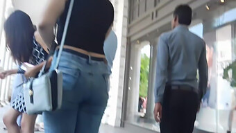 Indian Girl'S Tight Jeans Accentuate Her Round Ass