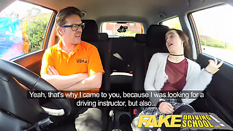 Lola Rae'S Tight British Pussy Gets Stretched In Faux Driving School