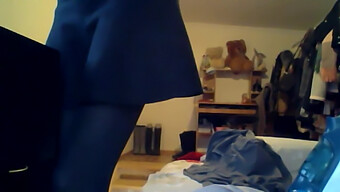 Webcam Girl'S Pantyhose Tease Caught On Hacked Camera