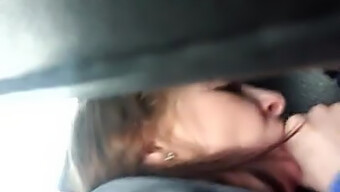 Amateur Couple'S Car Ride Turns Into A Steamy Oral Session