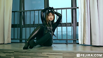 Asian Teen In Latex Catsuit Submits To Femdom Mistress