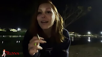 Amador'S Interview Turns Into A Public Sex Scene With A Redhead