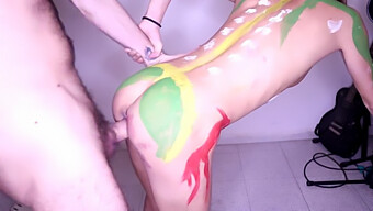 Amateur Couple Explores Kinky Painting And Sex Fun