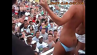 Public Dancing And Teasing On A Topless Spring Break