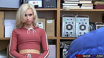 Blonde Teen Thief Gets Arrested By A Well-Endowed Guard